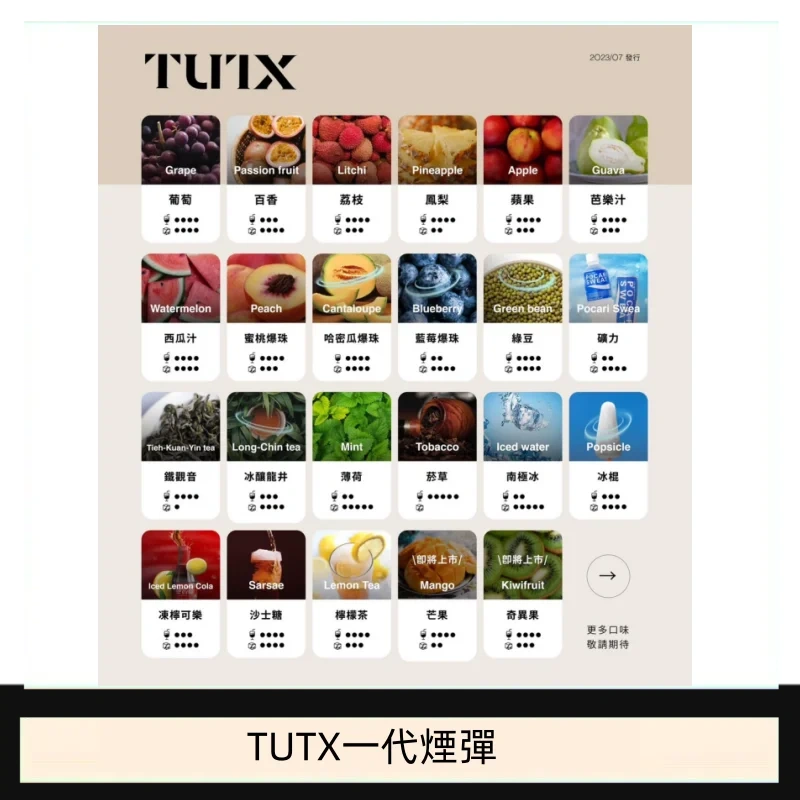 TUTX一代煙彈.webp TUTX電子菸一代煙彈 3入裝 通用1代系列【28種口味】:圖片 1